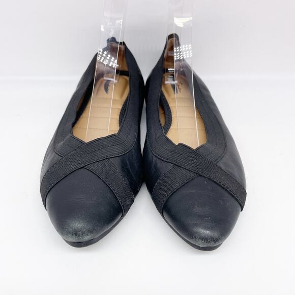 Me Too Women's Black Leather Reign Flat Nappa Size 8.5M - Picture 2 of 15